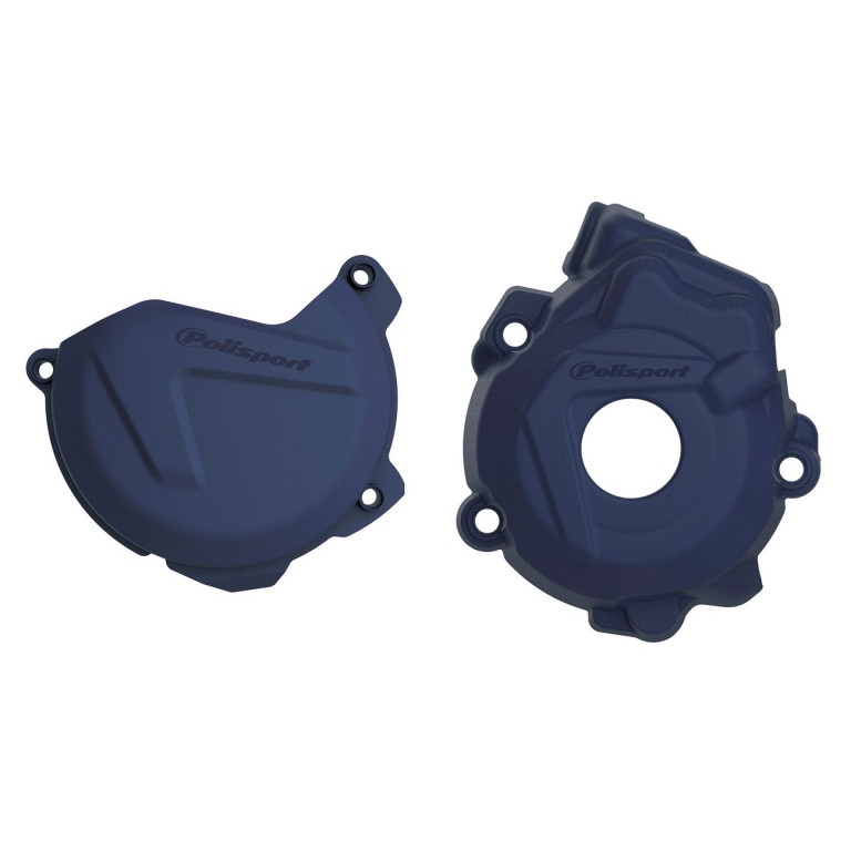 Clutch and ignition cover protector kit POLISPORT 90972 Plavi