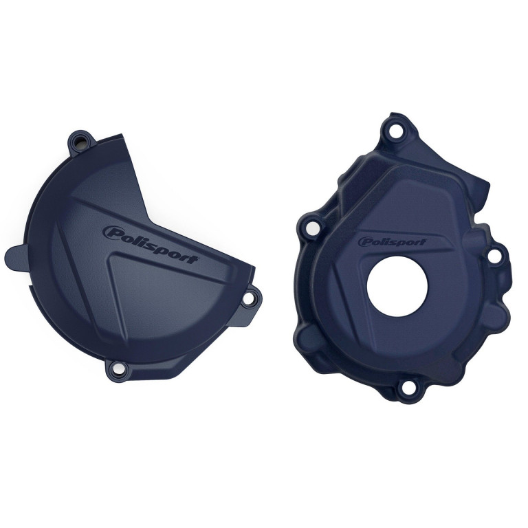 Clutch and ignition cover protector kit POLISPORT 90976 Plavi