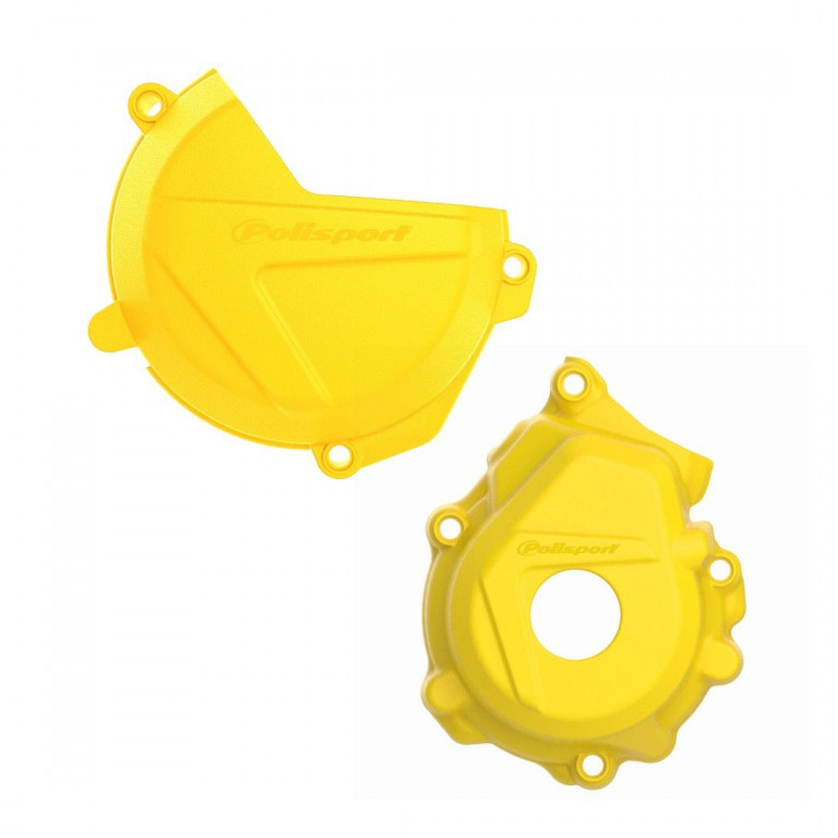 Clutch and ignition cover protector kit POLISPORT 90977 Yellow