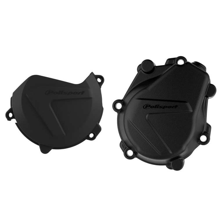 Clutch and ignition cover protector kit POLISPORT 90985 Crni
