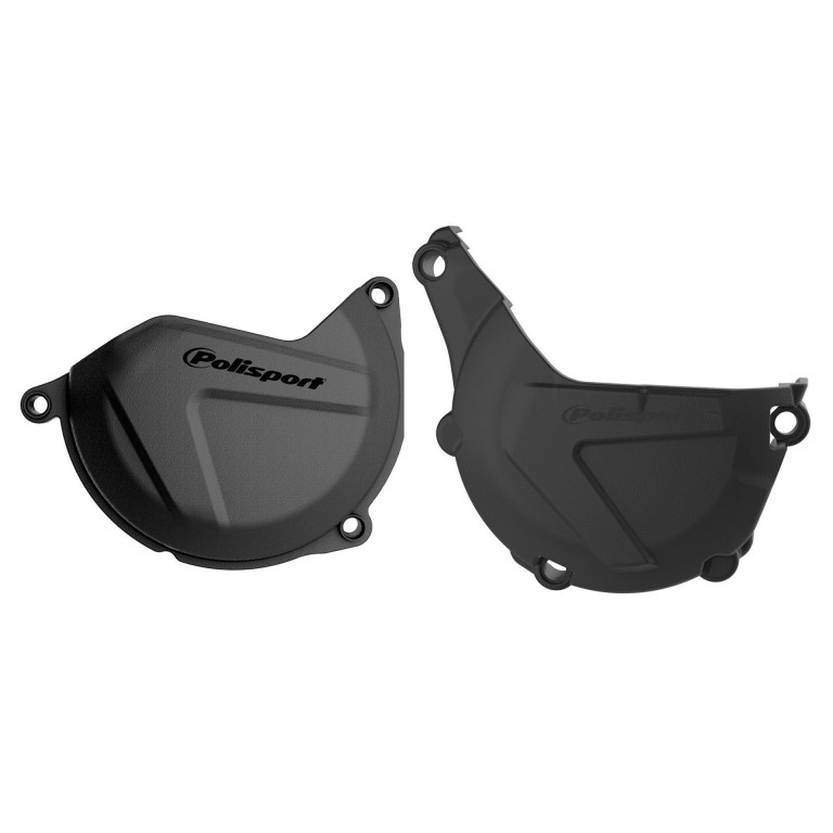 Clutch and ignition cover protector kit POLISPORT 90988 Crni
