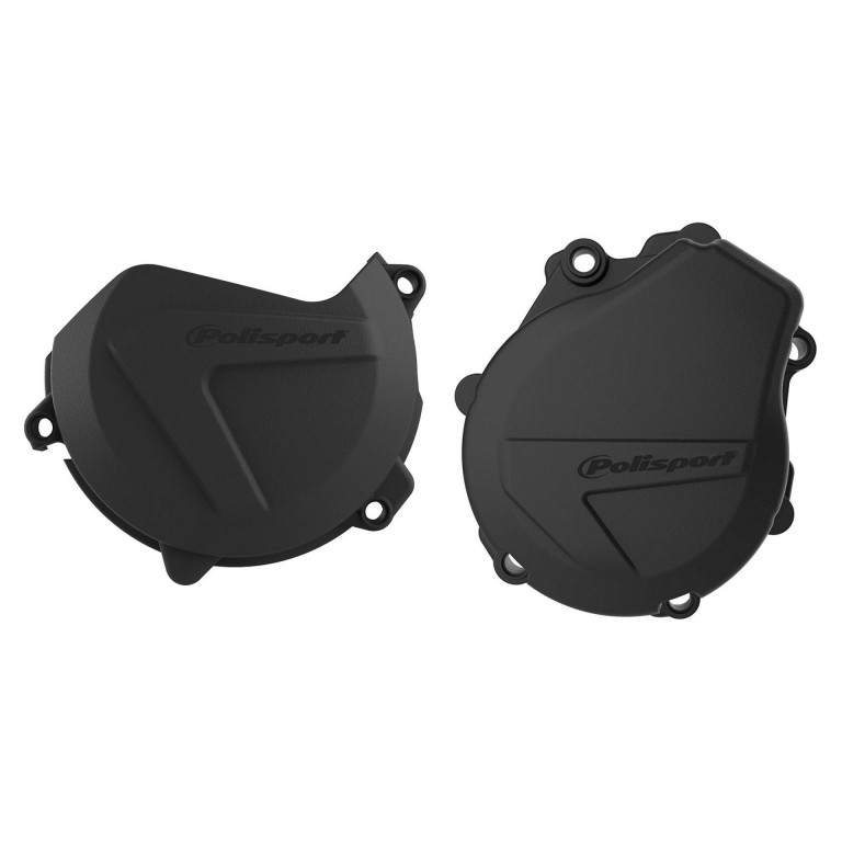 Clutch and ignition cover protector kit POLISPORT 90991 Crni