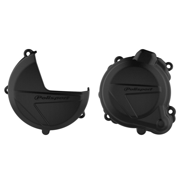 Clutch and ignition cover protector kit POLISPORT 90998 Crni