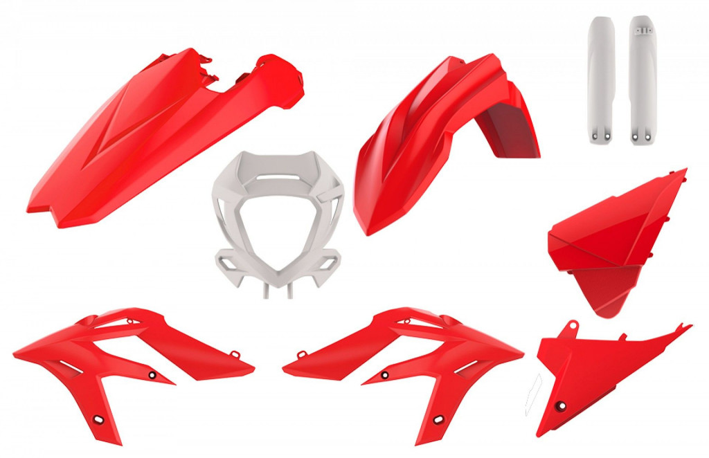 Plastic body kit POLISPORT 91059 enduro Red/White