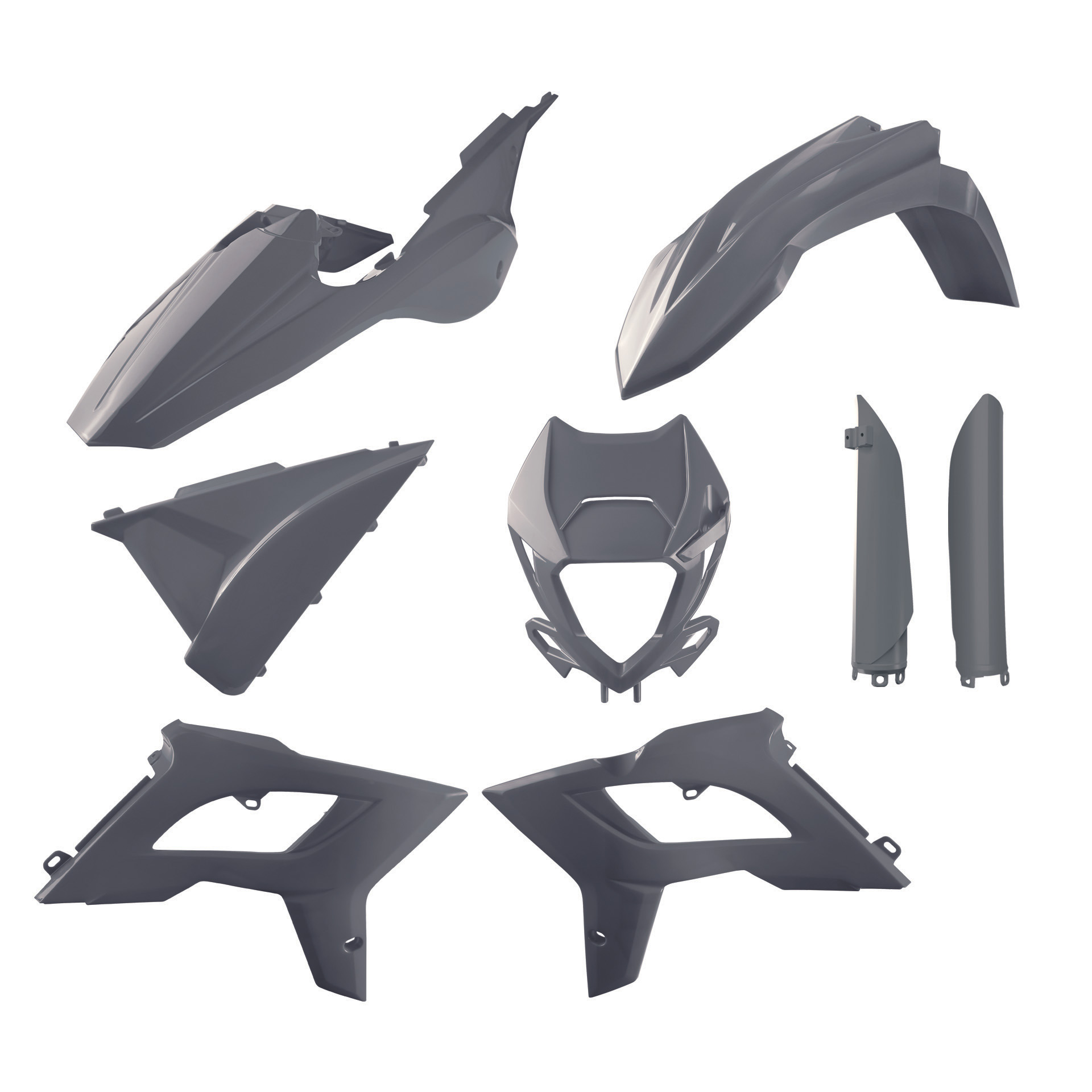 Plastic body kit POLISPORT 91090 restyling grey