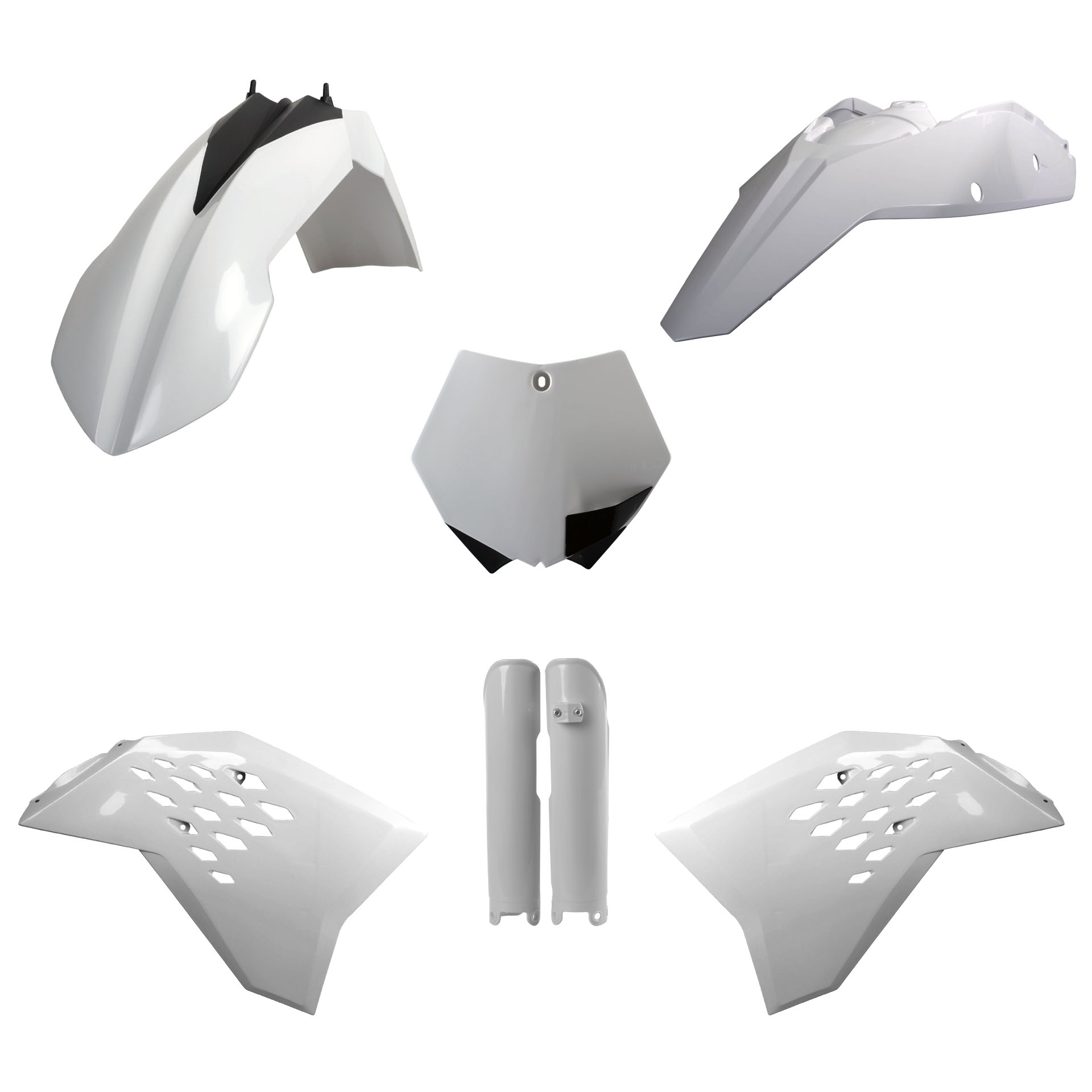 Plastic body kit POLISPORT 91438 White KTM