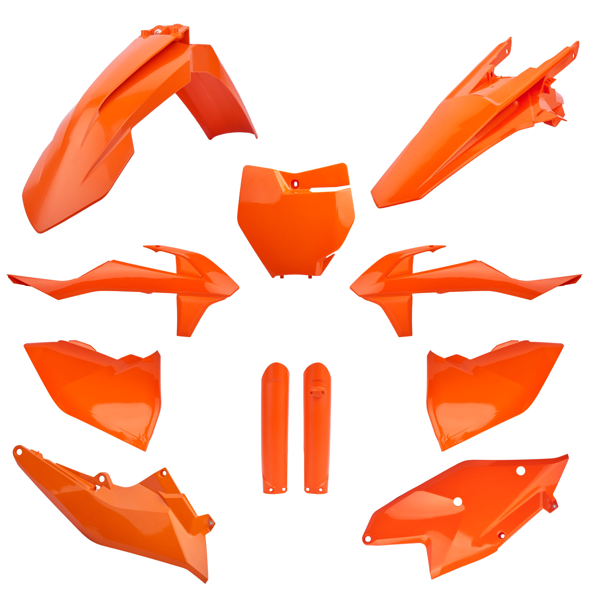 Plastic body kit POLISPORT 91455 Orange KTM 16