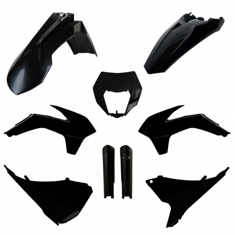 Plastic body kit POLISPORT 91467 Crni for KTM XC-W 300 2014-2015