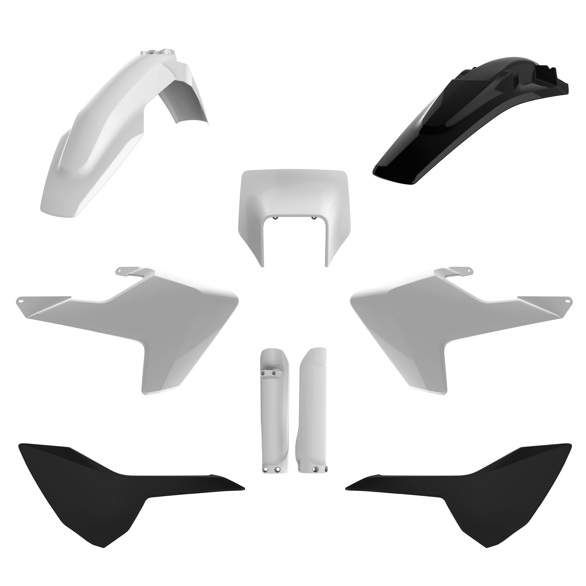 Plastic body kit POLISPORT 91506 White/Black
