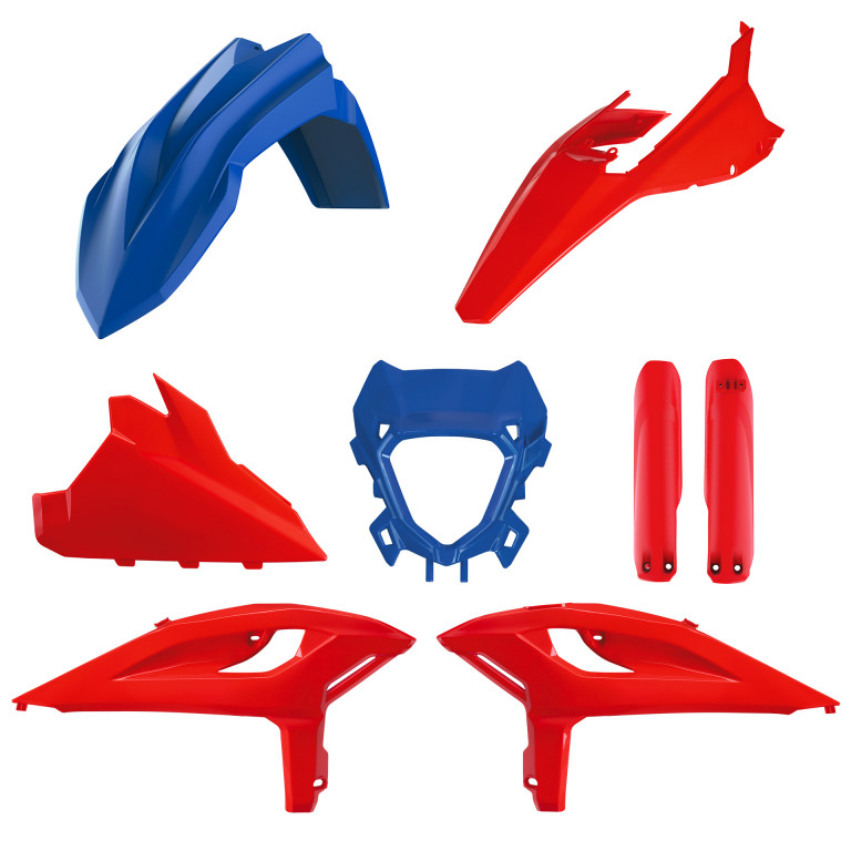 Plastic body kit POLISPORT 91602 Blue/Red