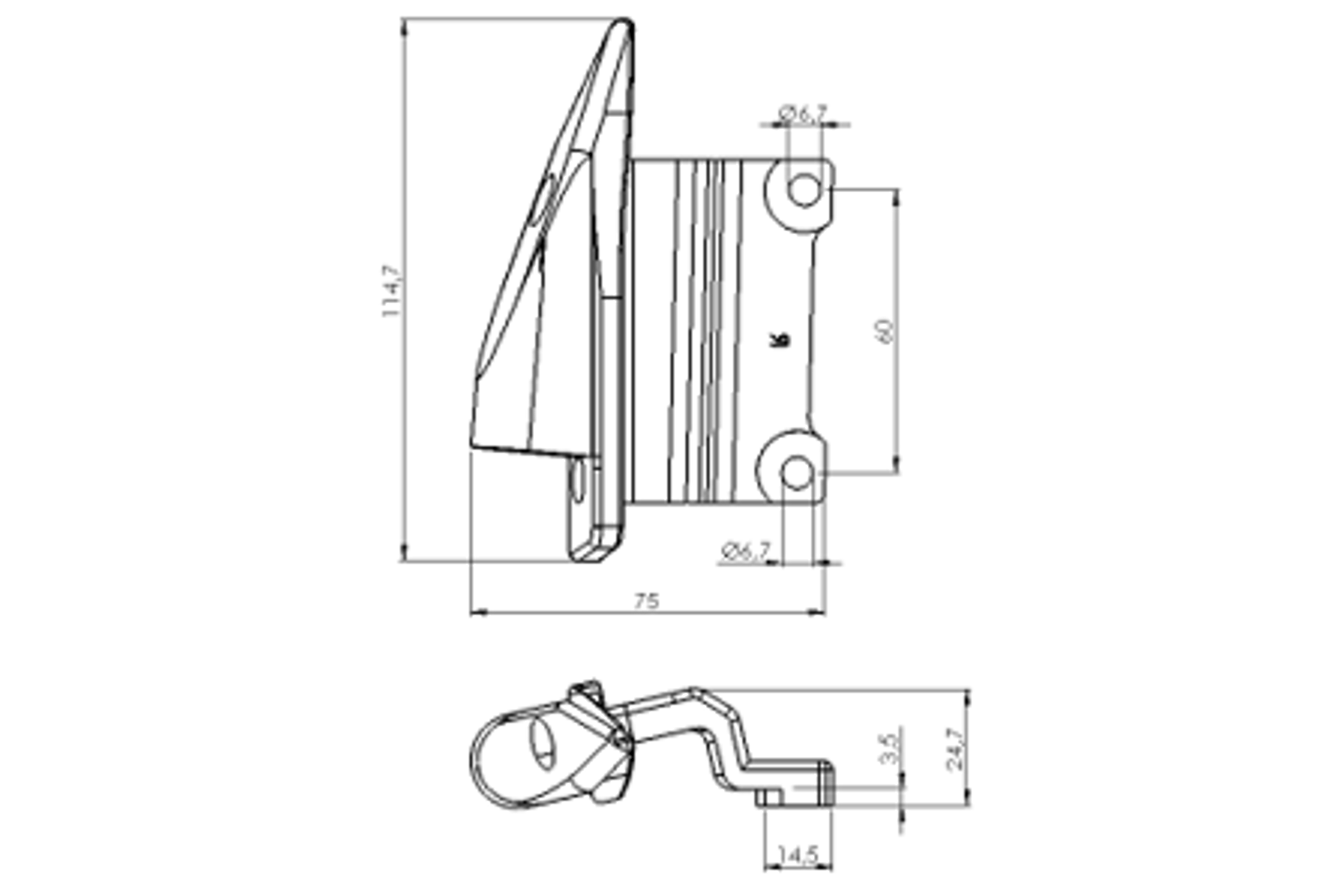 Mirror adaptor PUIG ADAPTADOR IZQ. RETROVISOR HI-TECH I,II,III,GT,F 9549N Crni to fairing