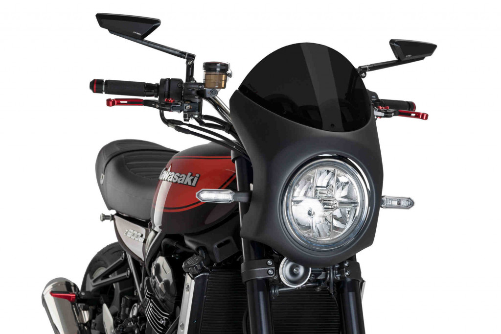 Windshield PUIG SEMI-FAIRING 9595F matt black dark smoke