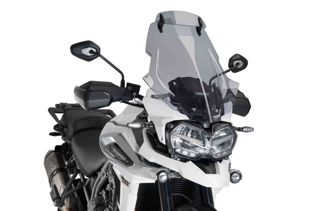 Windscreen PUIG TOURING WITH VISOR 9614H smoke for TRIUMPH Tiger 1200 Explorer / GT Explorer 2018-2019
