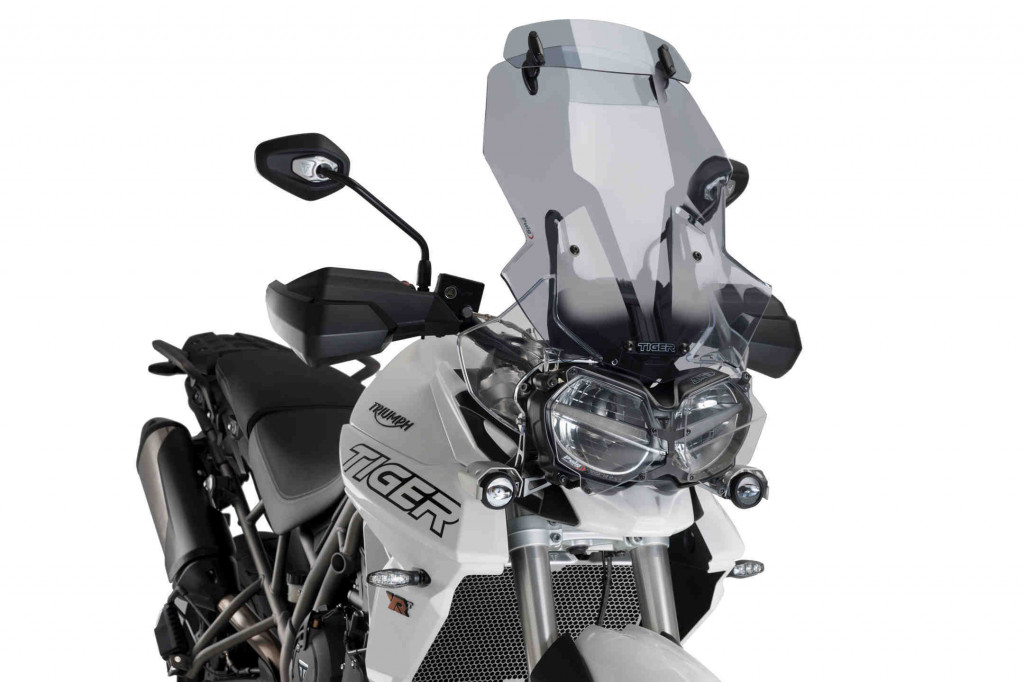 Windscreen PUIG TOURING WITH VISOR 9658H smoke for TRIUMPH Tiger 800 / Sport 2018-2019