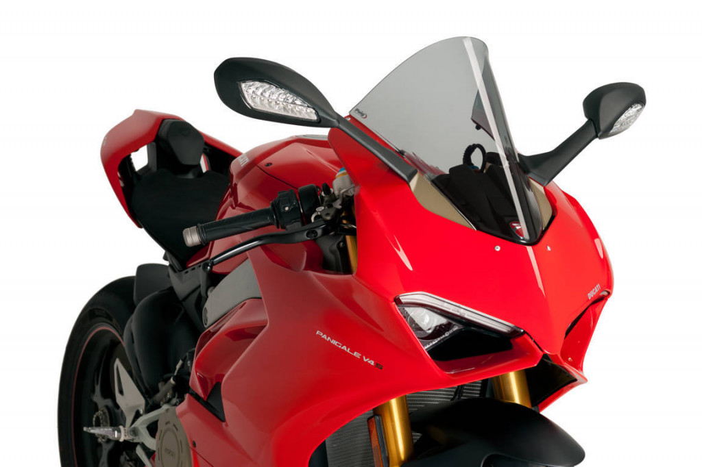 Windscreen PUIG RACING 9690H smoke for DUCATI Panigale V2 950 2020-2024