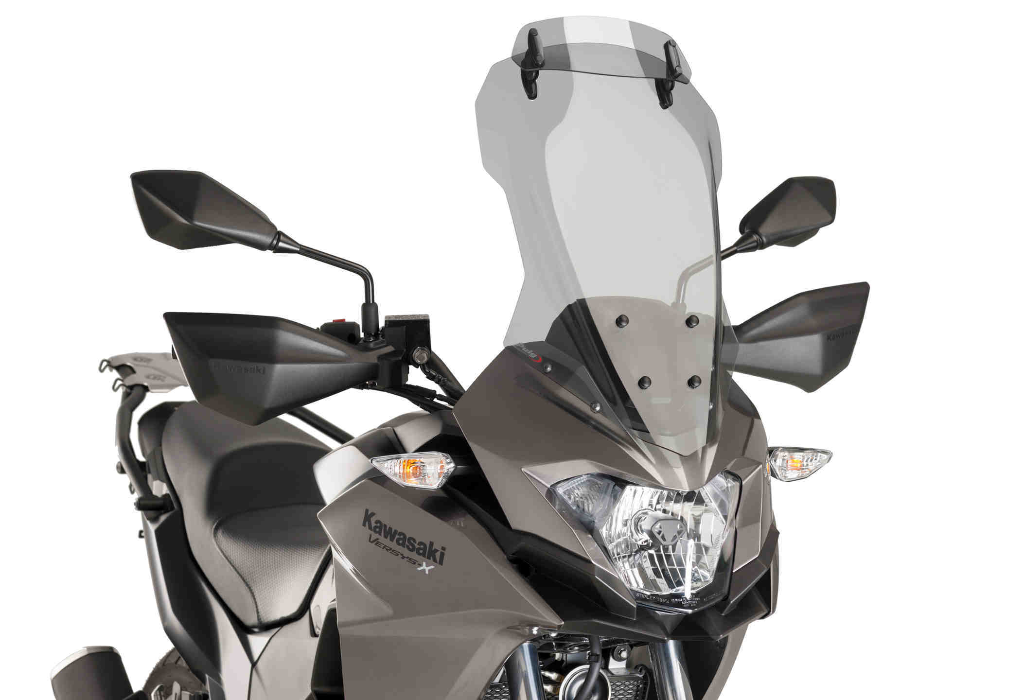 Windscreen PUIG TOURING WITH VISOR 9713H smoke for KAWASAKI Versys X 300 2017-2019