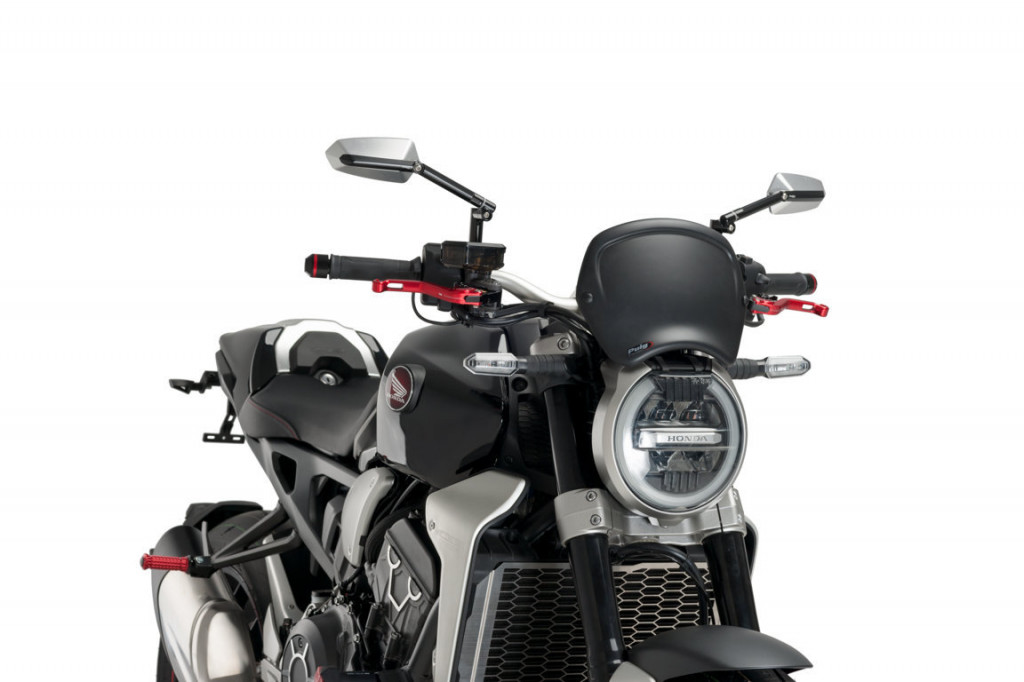 Windshield PUIG FRONTAL PLATE 9768J matt black for HONDA CB 1000 R Neo Sports Café 2018-2020