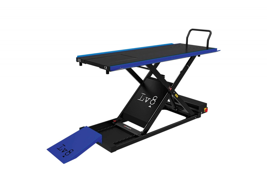 Motorcycle lift LV8 GOLDRAKE 600HC FLOOR VERSION EG600HCE.B with electro-hydraulic unit (black and blue RAL 5005)