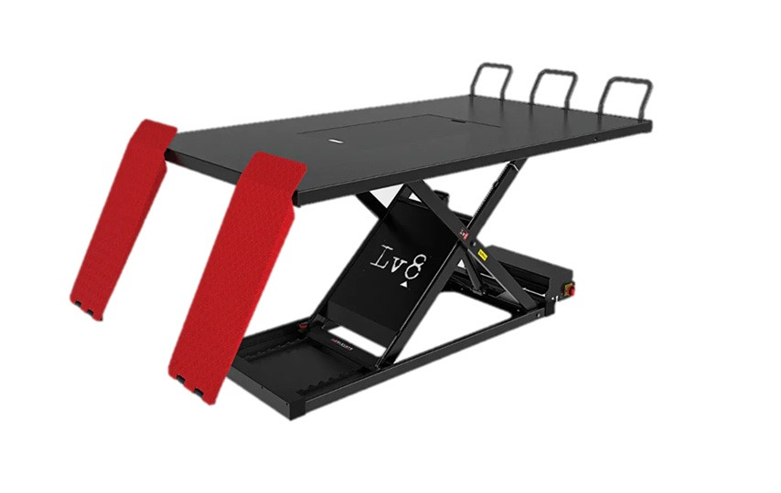 Motorcycle lift LV8 GOLDRAKE QUAD EG600QE with electro-hydraulic unit (black and red)