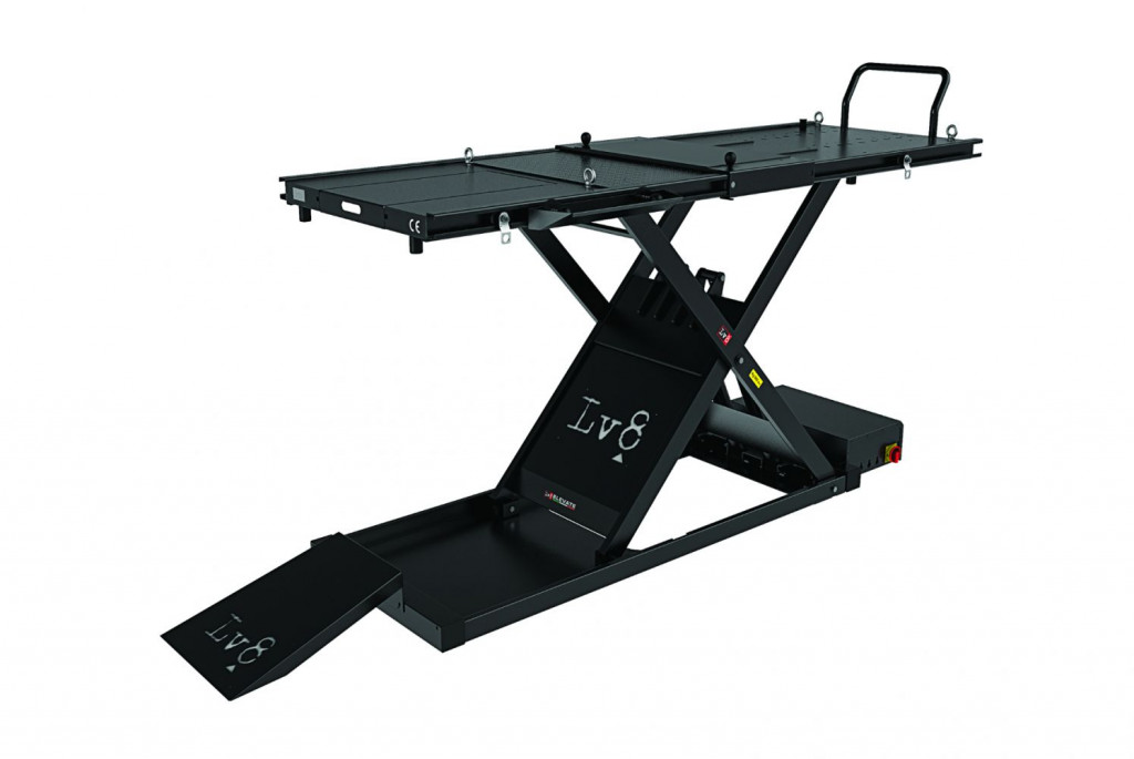 Motorcycle lift LV8 GOLDRAKE 800 DARK CUSTOM EG803HCFE with electro-hydraulic unit (black)