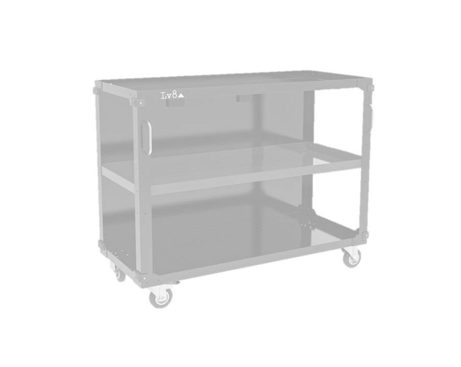 Trolley with 3 shelves LV8 EQC3RS.1105.O L1200 black with orange shelves