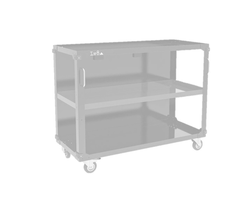 Under table trolleys with 3 shelves LV8 EQC3RS.1105.G L.1200 green