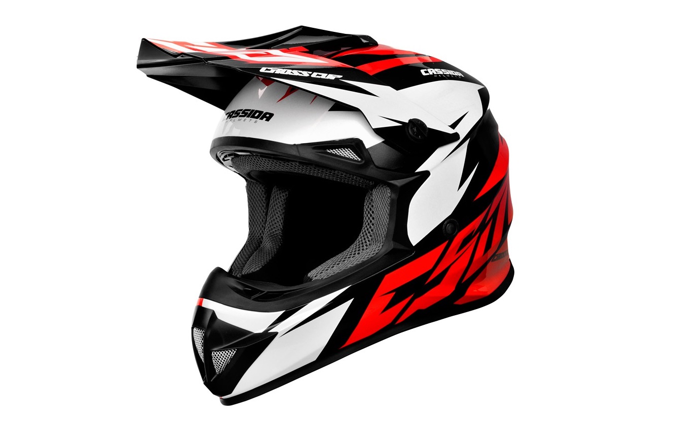 Motocross Helmet CASSIDA CROSS CUP TWO red/ white/ black S