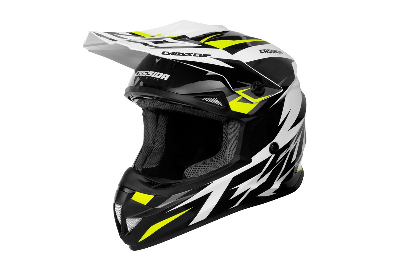 Motocross Helmet CASSIDA CROSS CUP TWO white/ yellow fluo/ black/ grey M