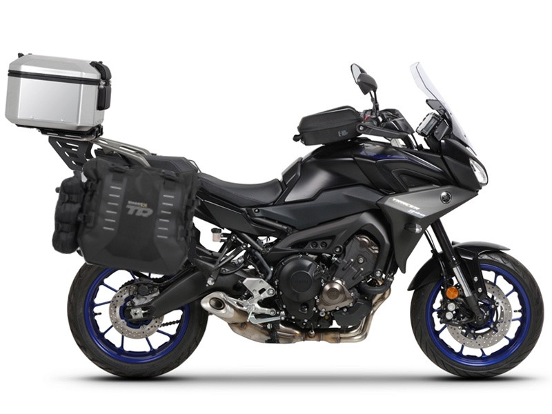 Complete set of SHAD TERRA TR40 adventure saddlebags and SHAD TERRA aluminium 37L topcase, including mounting kit SHAD YAMAHA MT-09 Tracer / Tracer 900