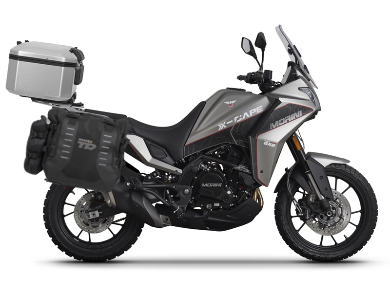 Complete set of SHAD TERRA TR40 adventure saddlebags and SHAD TERRA aluminium 55L topcase, including mounting kit SHAD Moto Morini X-Cape 649
