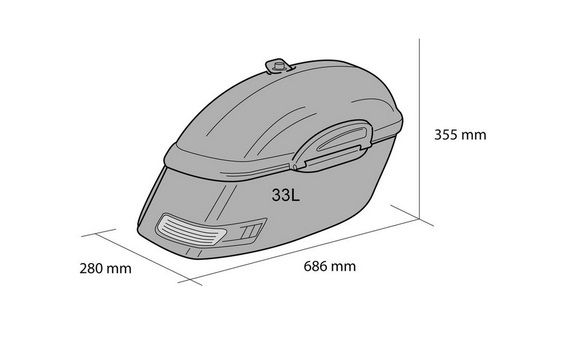 Rigid saddlebag CUSTOMACCES TOURING AMZ002N Crni pair, with KF universal support