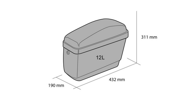 Rigid saddlebag CUSTOMACCES EASY AMZ004N Crni pair, with KF universal support