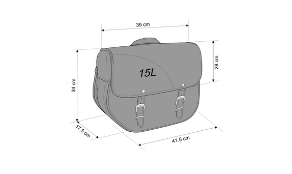 Leather saddlebag CUSTOMACCES SANT LOUIS AP0001N Crni right