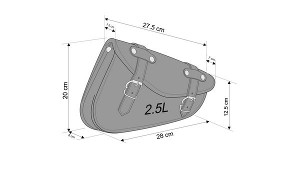 Leather saddlebag CUSTOMACCES DETROIT AP0003N Crni left