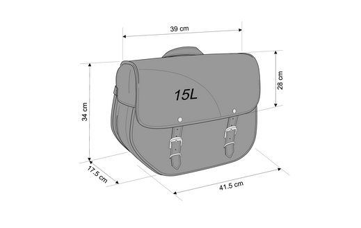 Leather saddlebag CUSTOMACCES SANT LOUIS AP0010N Crni left