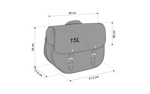 Leather saddlebag CUSTOMACCES SANT LOUIS AP0011N Crni