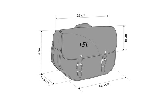 Leather saddlebag CUSTOMACCES SANT LOUIS AP0012N Crni