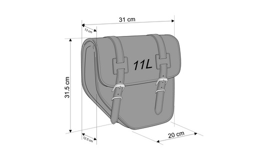 Leather saddlebag CUSTOMACCES IBIZA AP0013N Crni