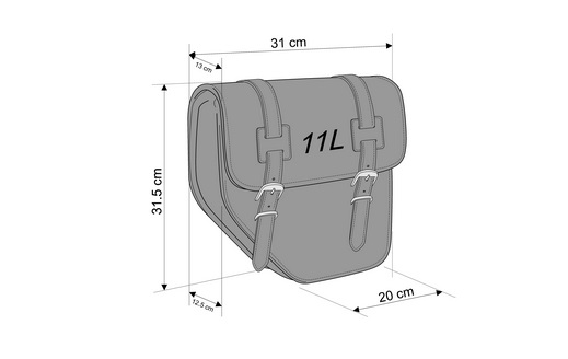 Leather saddlebag CUSTOMACCES IBIZA AP0014N Crni