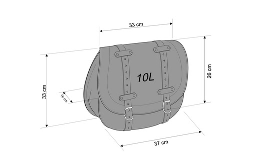 Leather saddlebag CUSTOMACCES HD APH001N Crni pair
