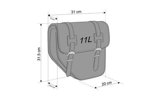 Leather saddlebag CUSTOMACCES IBIZA API001N Crni pair