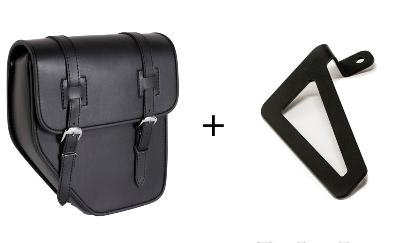 Leather saddlebag CUSTOMACCES IBIZA APM001N Crni right, with universal support