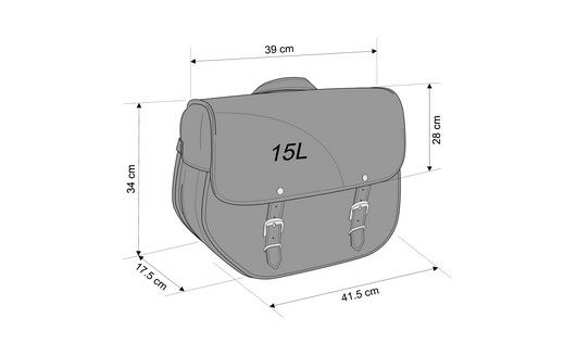 Leather saddlebag CUSTOMACCES SANT LOUIS APS001N Crni pair