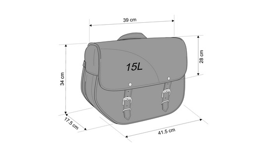 Leather saddlebag CUSTOMACCES SANT LOUIS APS002N Crni pair, with universal support