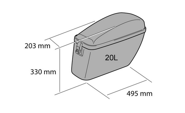 Rigid saddlebag CUSTOMACCES SILVER ARS006N Crni pair