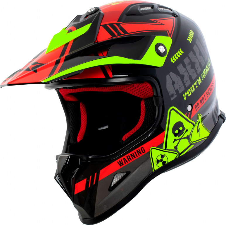MX helmet kids AXXIS WOLVERINE B5 gloss red YL