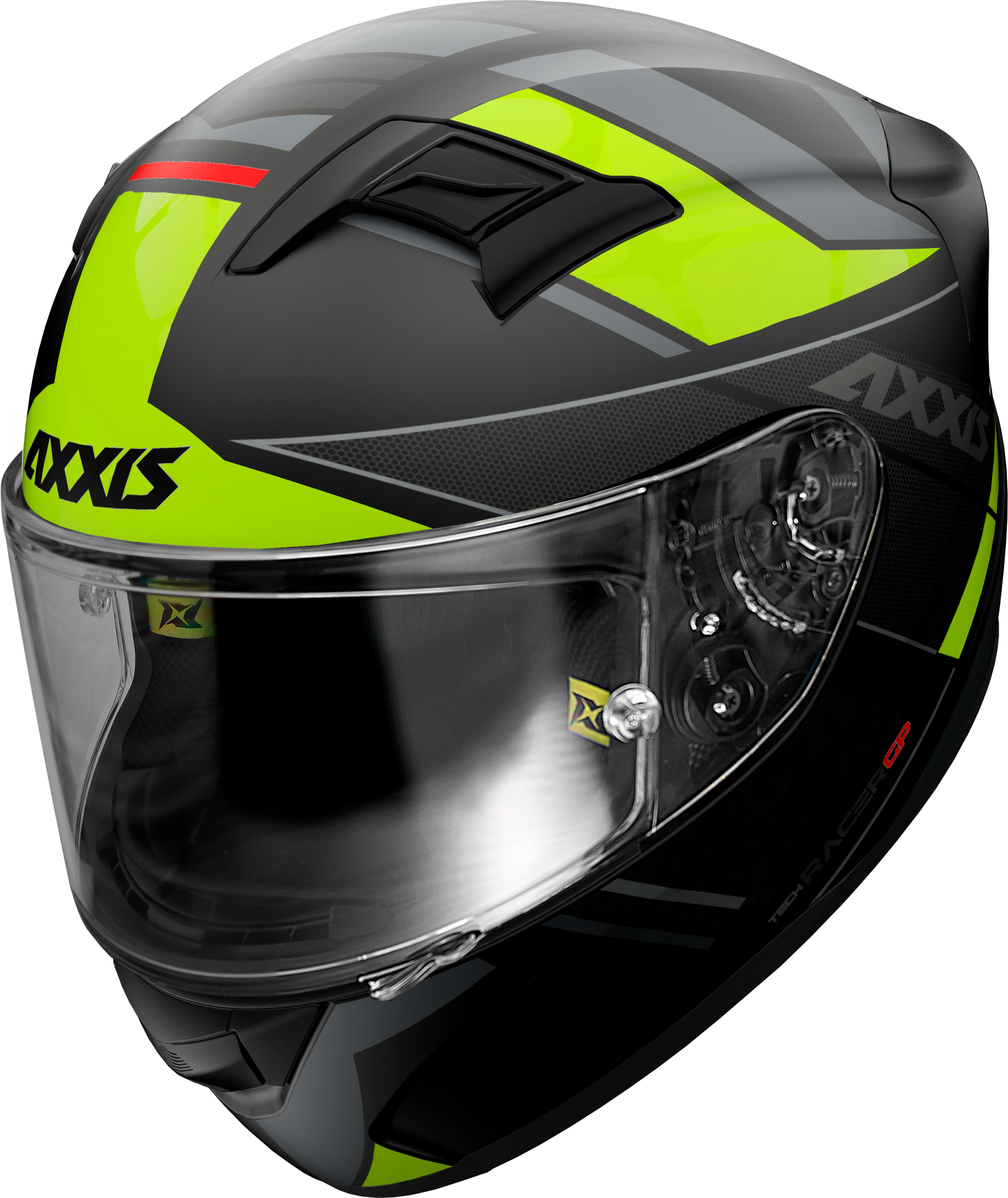 FULL FACE helmet AXXIS GP RACER SV FIBER tech matt fluor yellow M