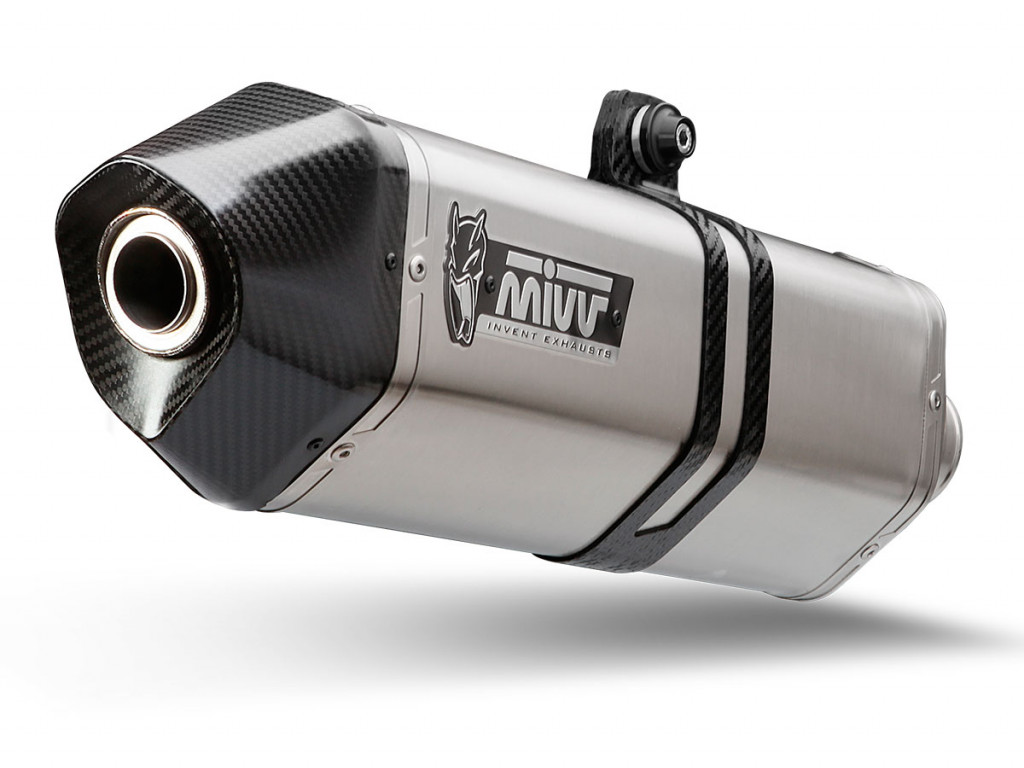 Silencer MIVV SPEED EDGE B.034.LRX Stainless Steel / Carbon cap for BMW R 1250 GS 2019-2023, BMW R 1250 GS Adventure 2019-2023