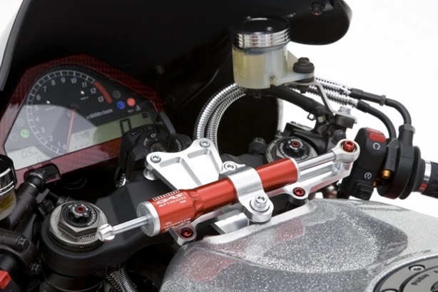 Steering damper kit BITUBO for original mounting with red shock absorber