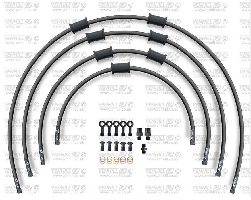 STANDARD Front brake hose kit Venhill POWERHOSEPLUS HON-10034FB-BK (4 hoses in kit) Black hoses, black fittings